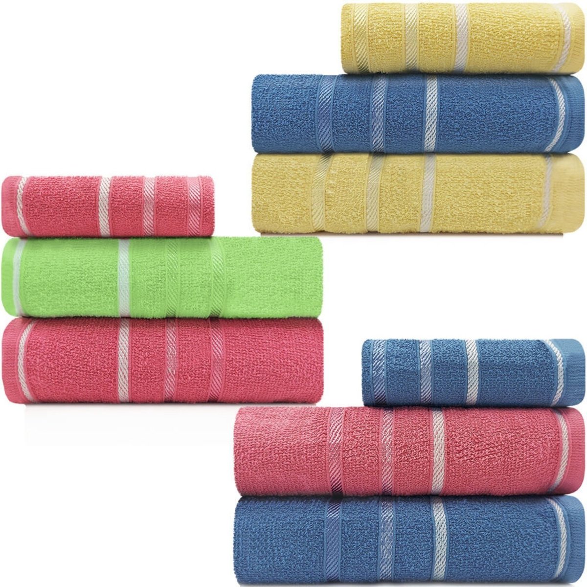 Jogo De Toalhas 3 Peças Banho + Rosto 100 Algodão Pop