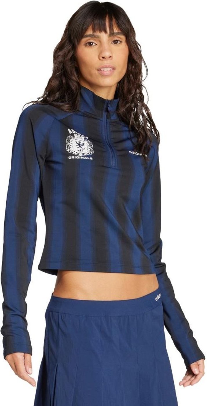 Blusa Manga Longa Futebol Estampada Meio Zíper adidas Originals