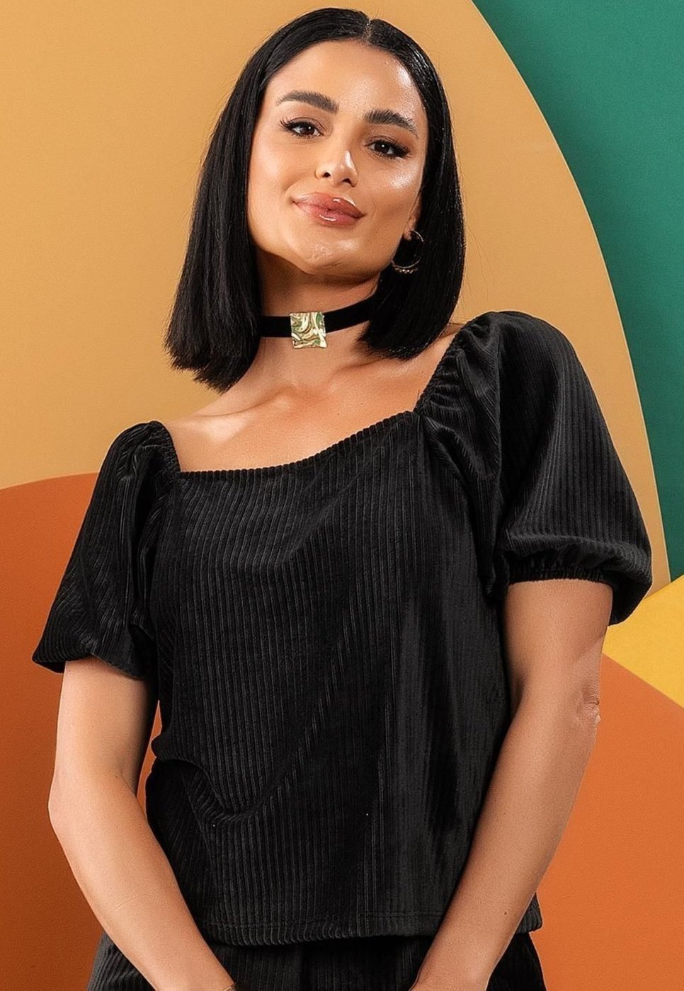 Blusa Em Veludo Cotelê