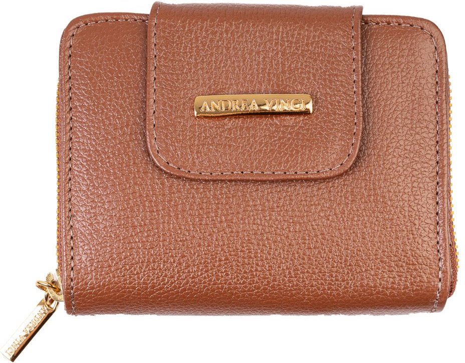 Imagem principal Carteira feminina de couro liso Lolla 10x13cm - Whisky Andrea Vinci preto Andrea Vinci preto