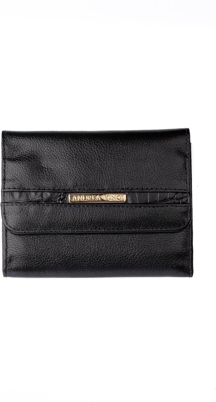 Imagem principal Carteira Andrea Vinci Feminina De Couro Liso Jade 10,5x13cm preto Andrea Vinci preto