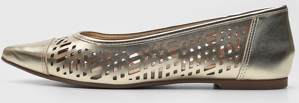 Sapatilha Via Uno Recortes Dourada