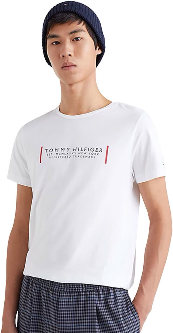 Imagem principal Camiseta Tommy Hilfiger Masculina Text Bar Corp Branca branco Tommy Hilfiger branco