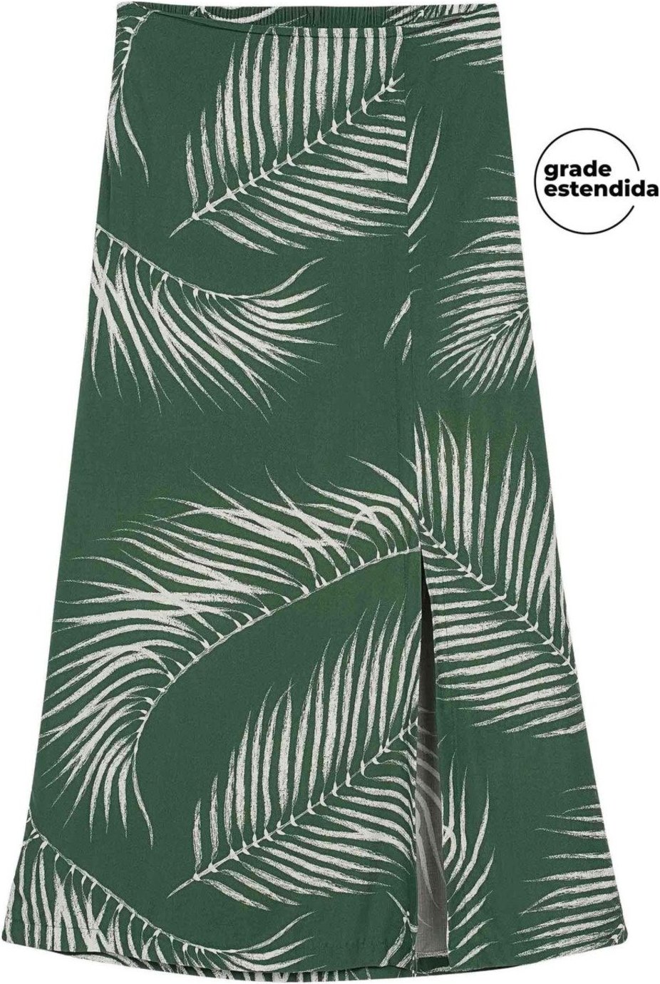 Saia Feminina Midi Floral Com Fenda Marialícia