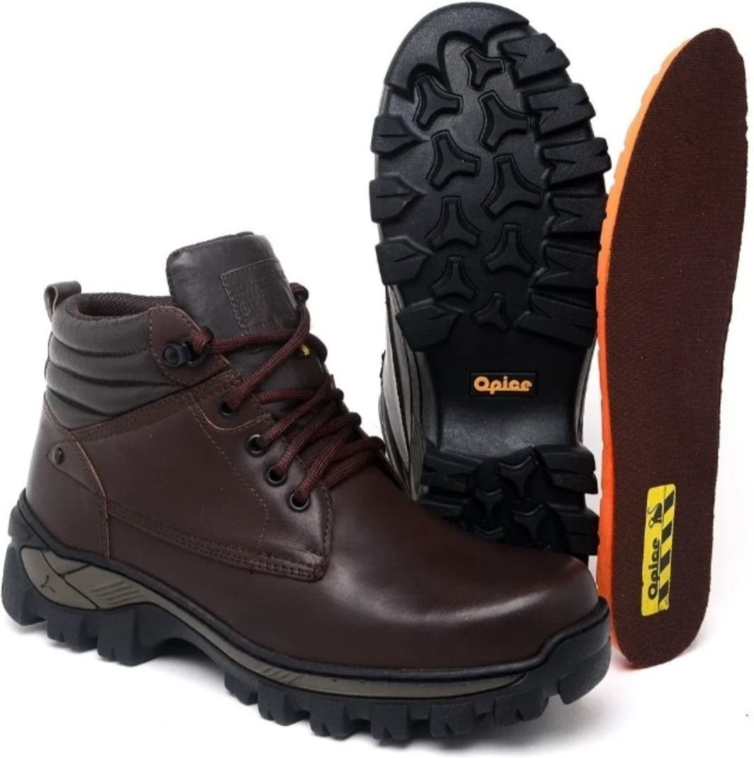 Imagem principal Bota De Trabalho Segurança Com C.A Laudo Epi Com Palmilha Pu Cor Relaxado café Relaxado café
