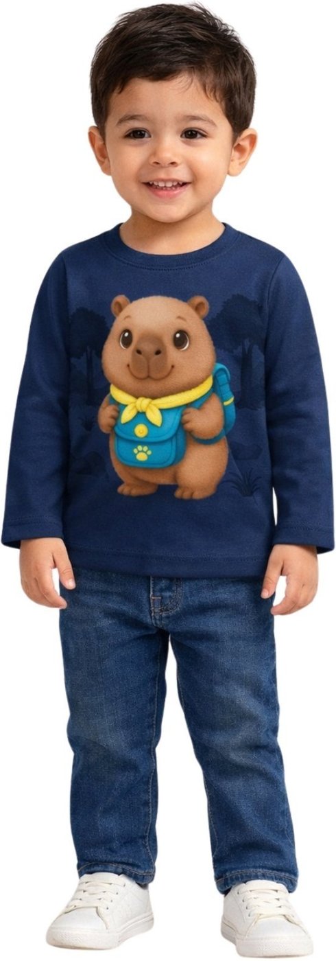 Imagem principal Infantil - Camiseta Manga Longa Kyly Urso azul Kyly azul