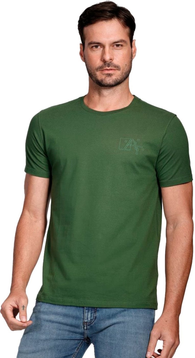 Camiseta Aramis Pixel Outline Ve25 Musgo Masculino