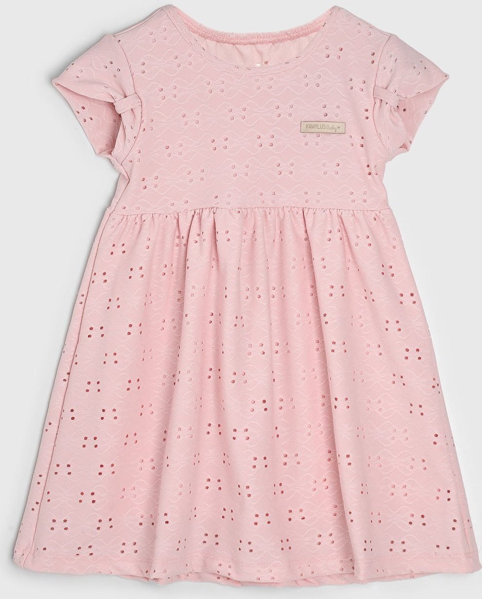 Imagem principal Vestido Manga Curta Kamylus Bordado Vazado rosa Kamylus rosa