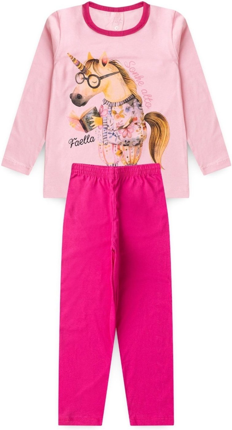 Imagem principal Pijama Manga Longa Feminino Horse - Rosa Mega Kids unico rosa Mega Kids unico rosa