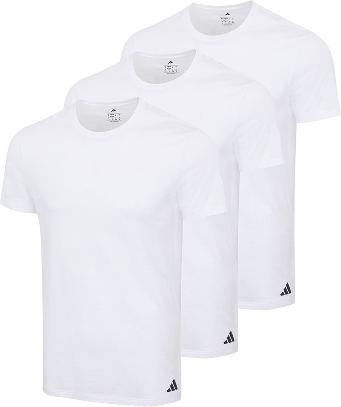 Kit com 3 Camisetas Gola Careca adidas Underwear