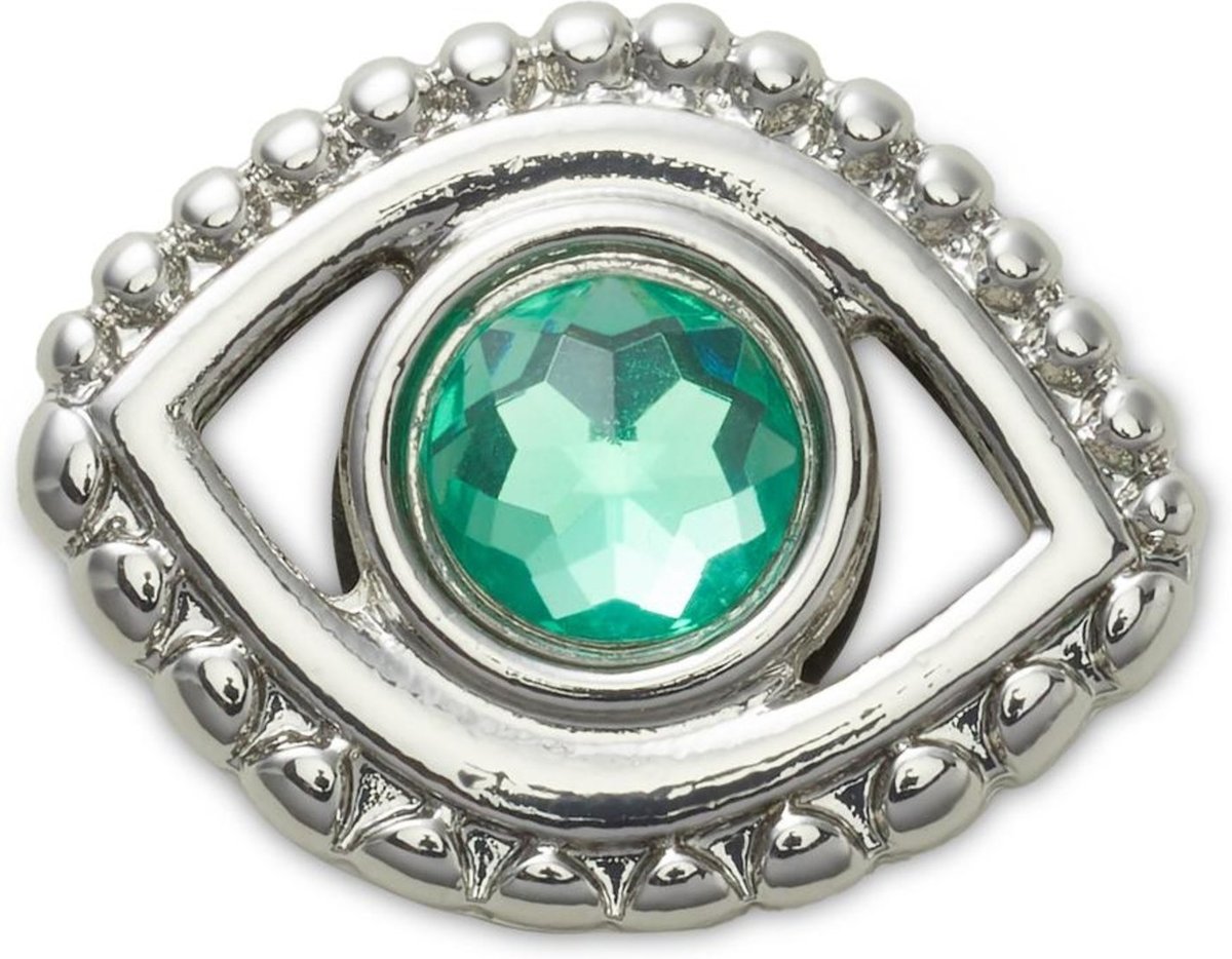 Infantil - Jibbitz™ olho de metal com esmeralda unico Branco