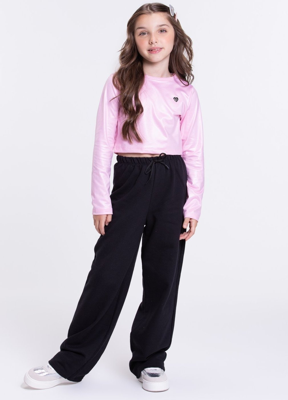 Imagem principal Infantil - Conjunto Moletom Cirrê e Wide Leg VIDA COSTEIRA preto VIDA COSTEIRA preto