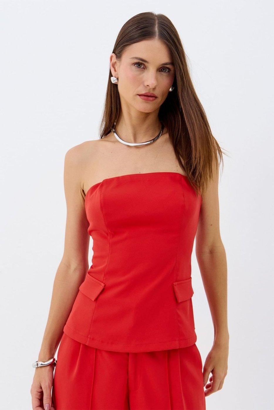 Imagem principal Blusa Alfaiataria Sem Alça ACT FEMININO vermelho ACT FEMININO vermelho