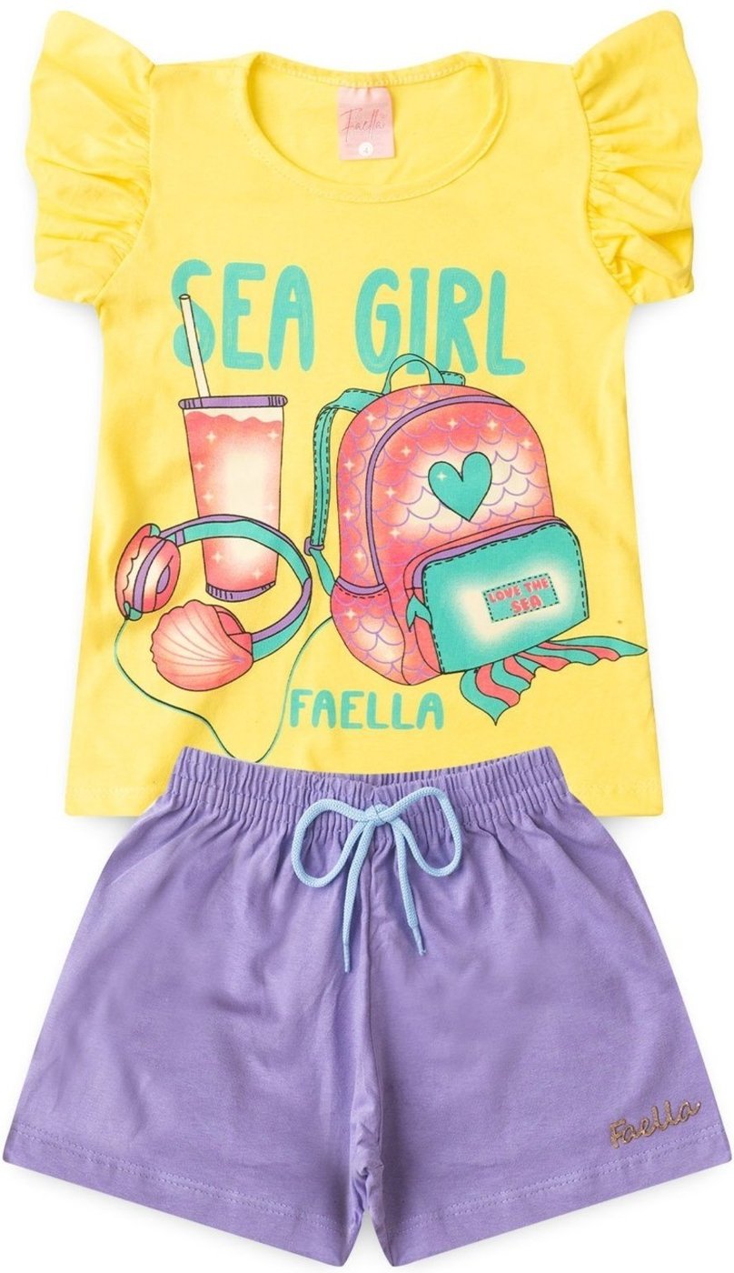 Imagem principal Infantil - Conjunto Verão Feminino Sea Girl - Amarelo Mega Kids unico Mega Kids unico