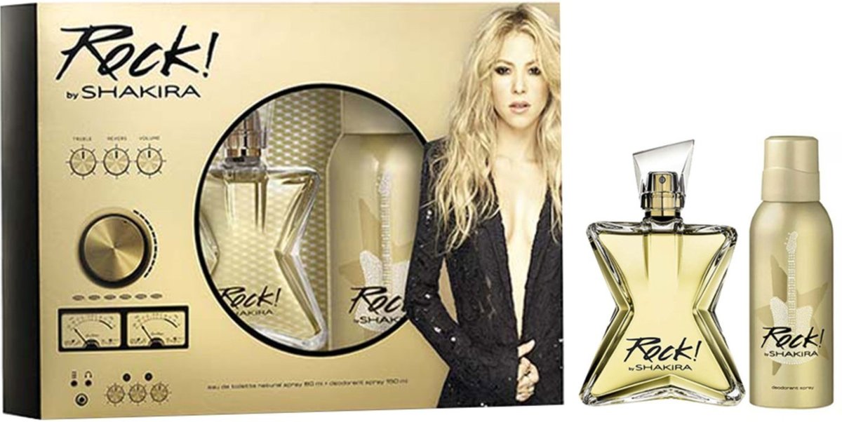 Kit Shakira Rock Eau de Toilette Perfume Feminino 80ml e Desodorante Corporal 150ml