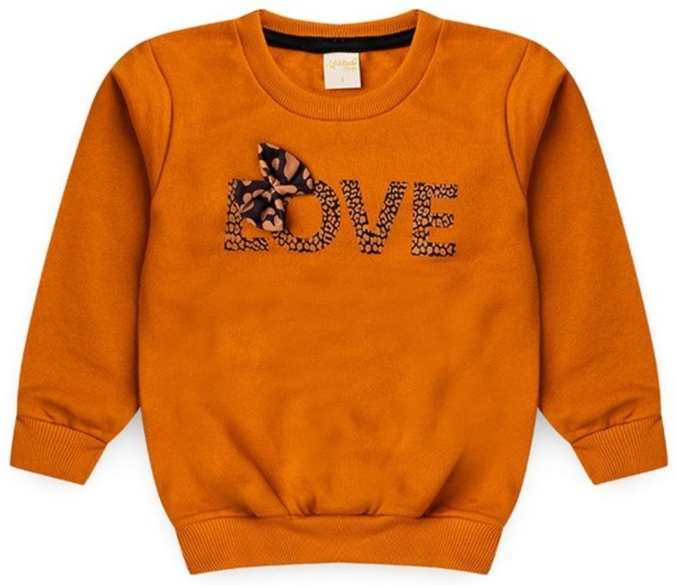 Imagem principal Infantil - Blusão Inverno Menina Canela em Moletom Love Oncinha com Laço Molekada marrom Molekada marrom