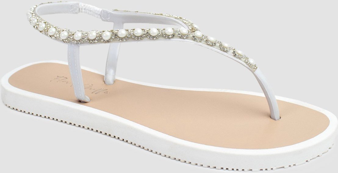 Chinelo De Dedo Flor De Griffe Off-White Feminino Pedras Casual Strass Papete Delicado Verão Dia a Dia Casual