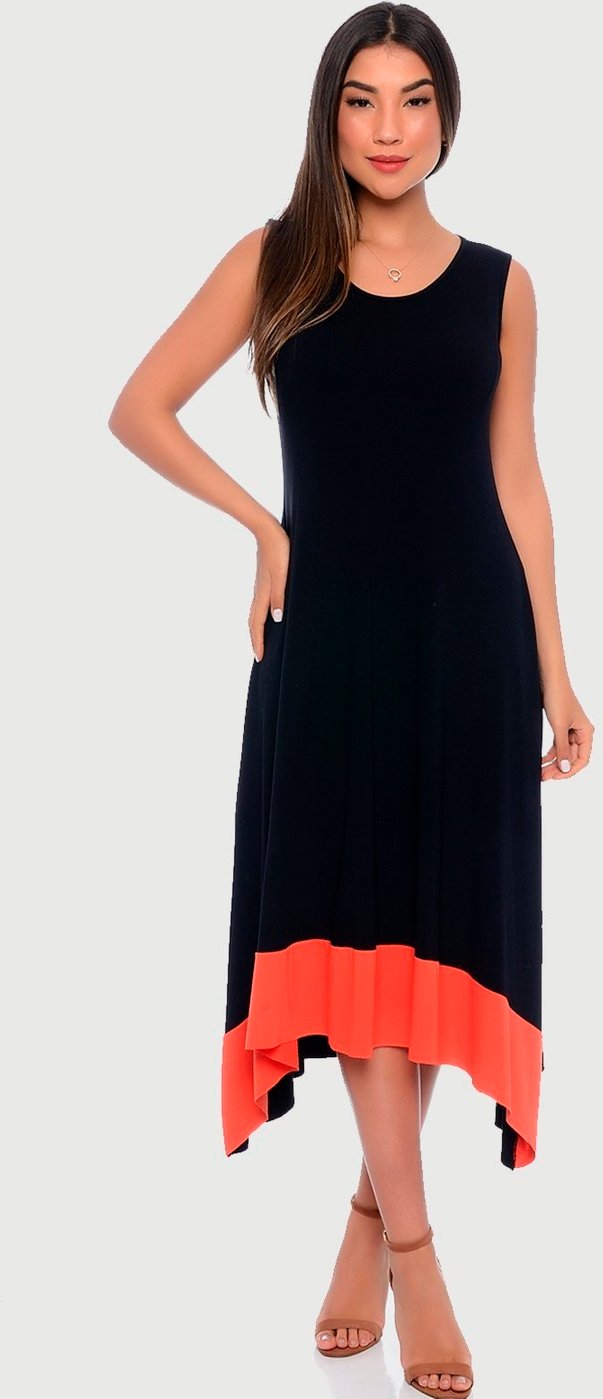 Imagem principal Vestido Midi Assimétrico com Pontas B'Bonnie Nani bege/preto B'Bonnie bege/preto