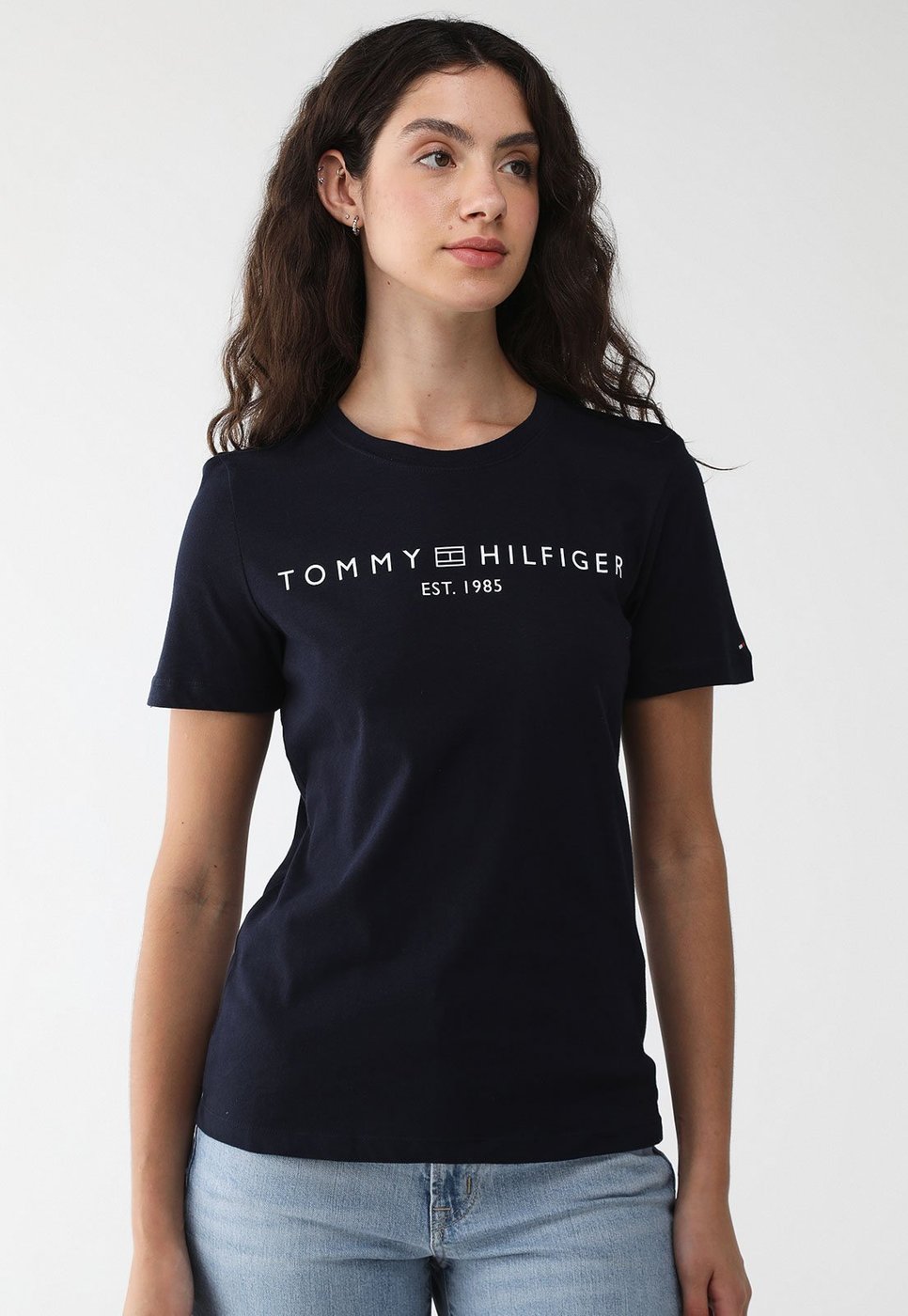 Imagem principal Camiseta Tommy Hilfiger Slim Logo Azul-Marinho azul marinho Tommy Hilfiger azul marinho
