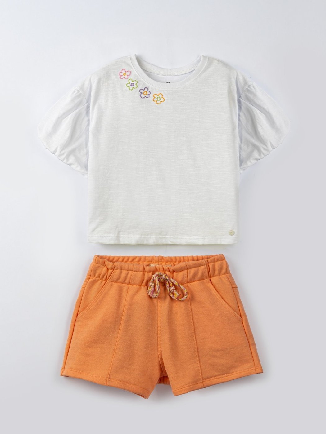 Imagem principal Infantil - Conjunto Bugbee Menina Flower em Meia Malha laranja Bugbee laranja