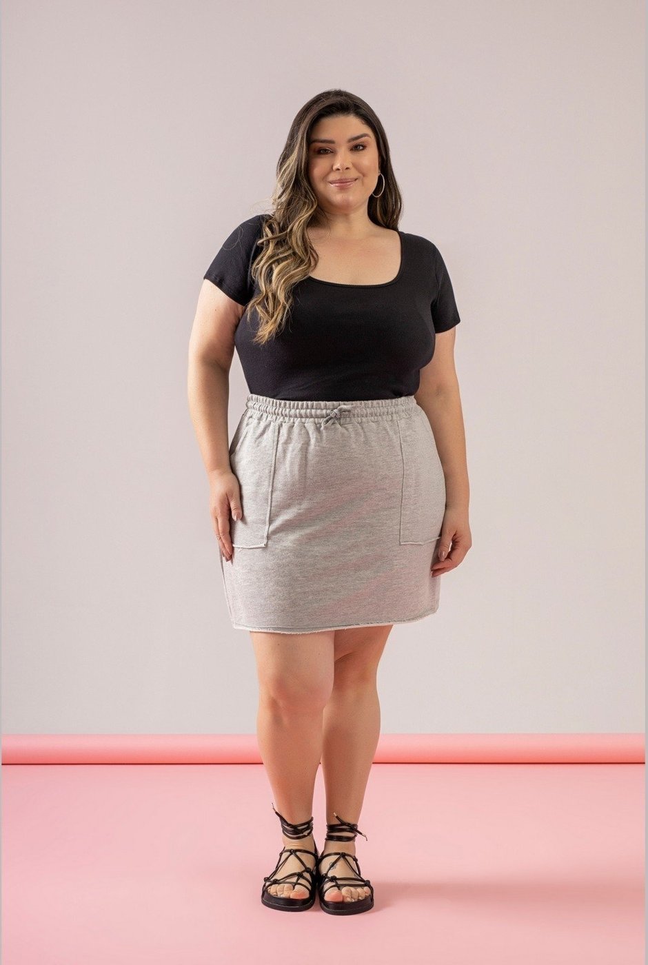 Imagem principal Blusa Básica em Malha Canelada Just Basic preto JUST BASIC preto