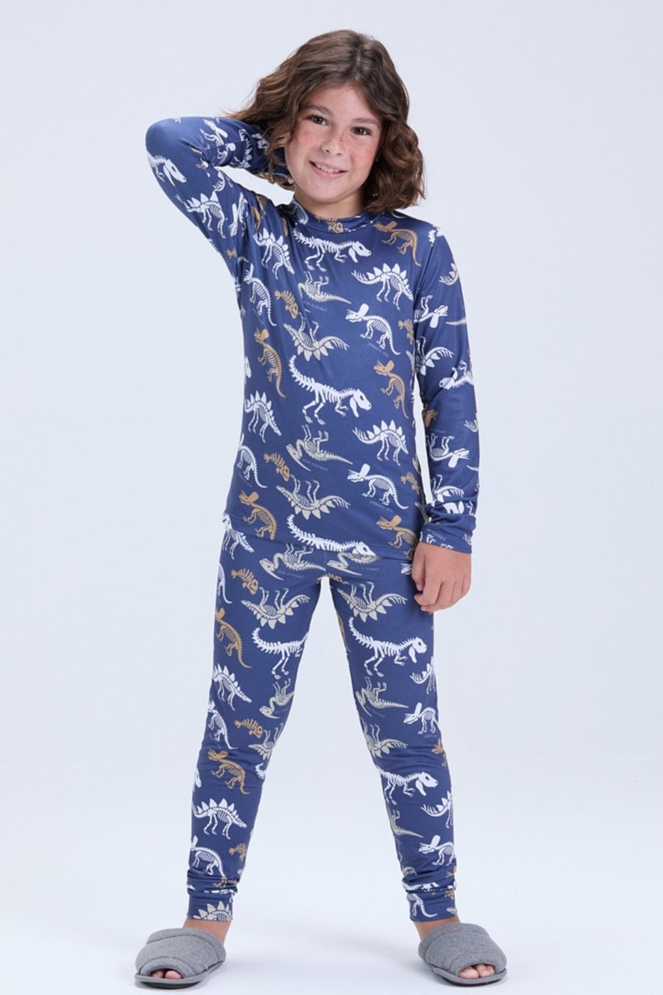 Imagem principal Infantil - Conjunto Térmico de Inverno Masculino Dinossauro VIDA COSTEIRA azul marinho VIDA COSTEIRA azul marinho