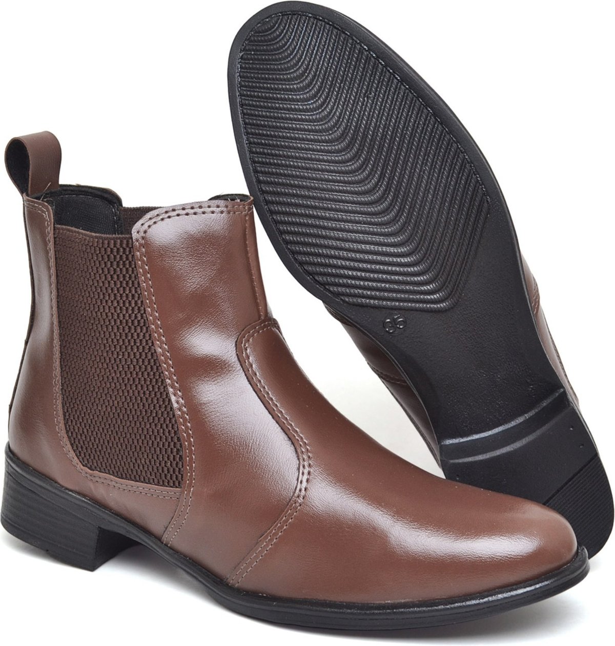 Bota Feminina Casual Cano Médio Polo Blu em Sintético Estilosa Leve Marrom do 33 ao 40