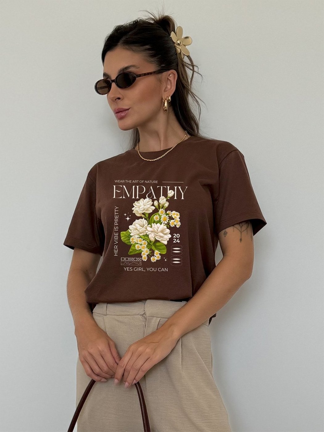 Imagem principal Camiseta Cianitas Estampa Empathy marrom Cianitas marrom