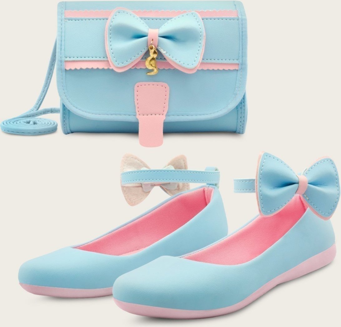 Imagem principal Infantil - Kit Sapatilha Menina Festa MzKid Com Bolsa Laço Feminina Boneca azul Mzkid azul