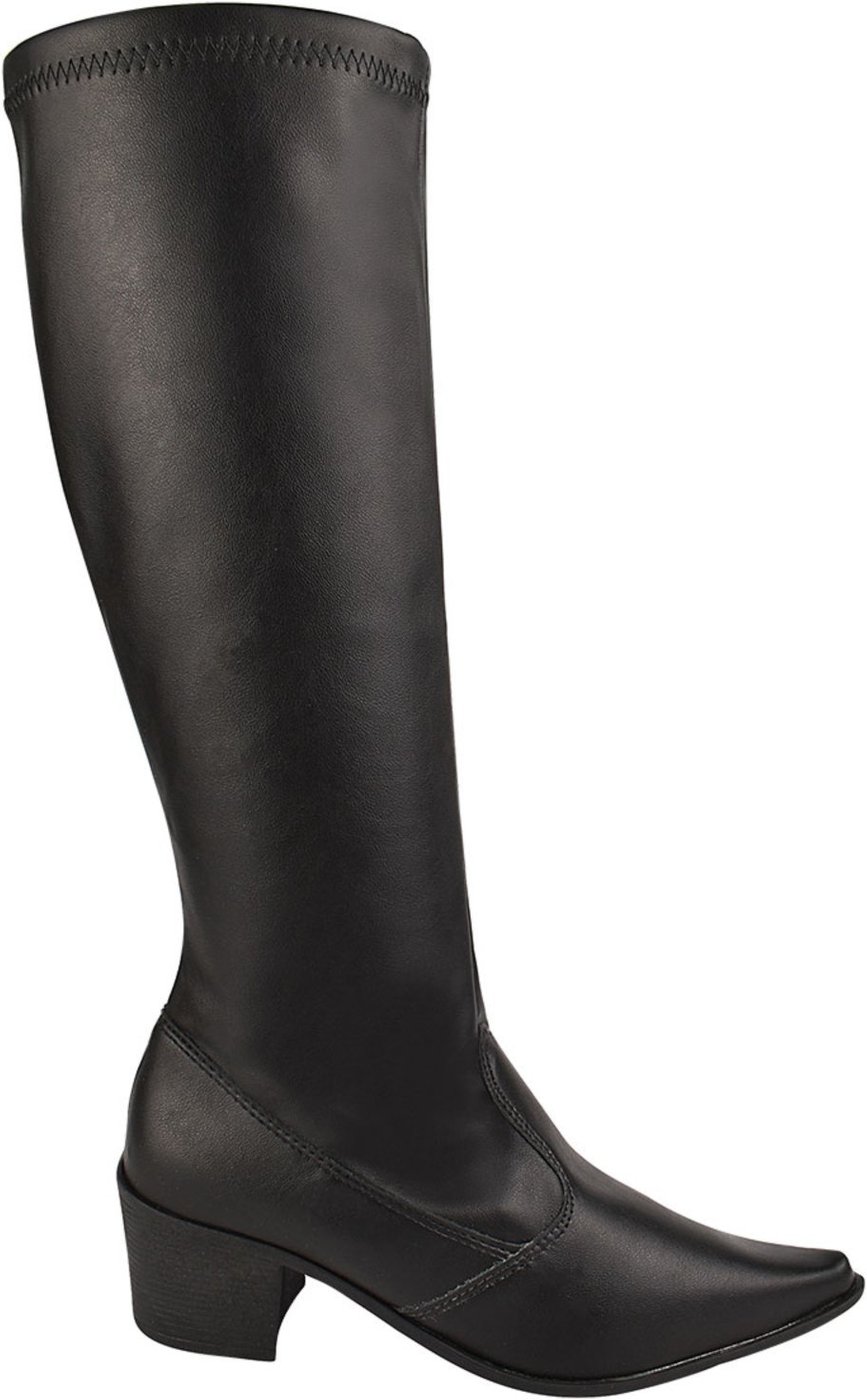 Imagem principal Bota Feminina Over Cano Alto Longo The Knee Confortável Moda ZATURE STORES preto ZATURE STORES preto