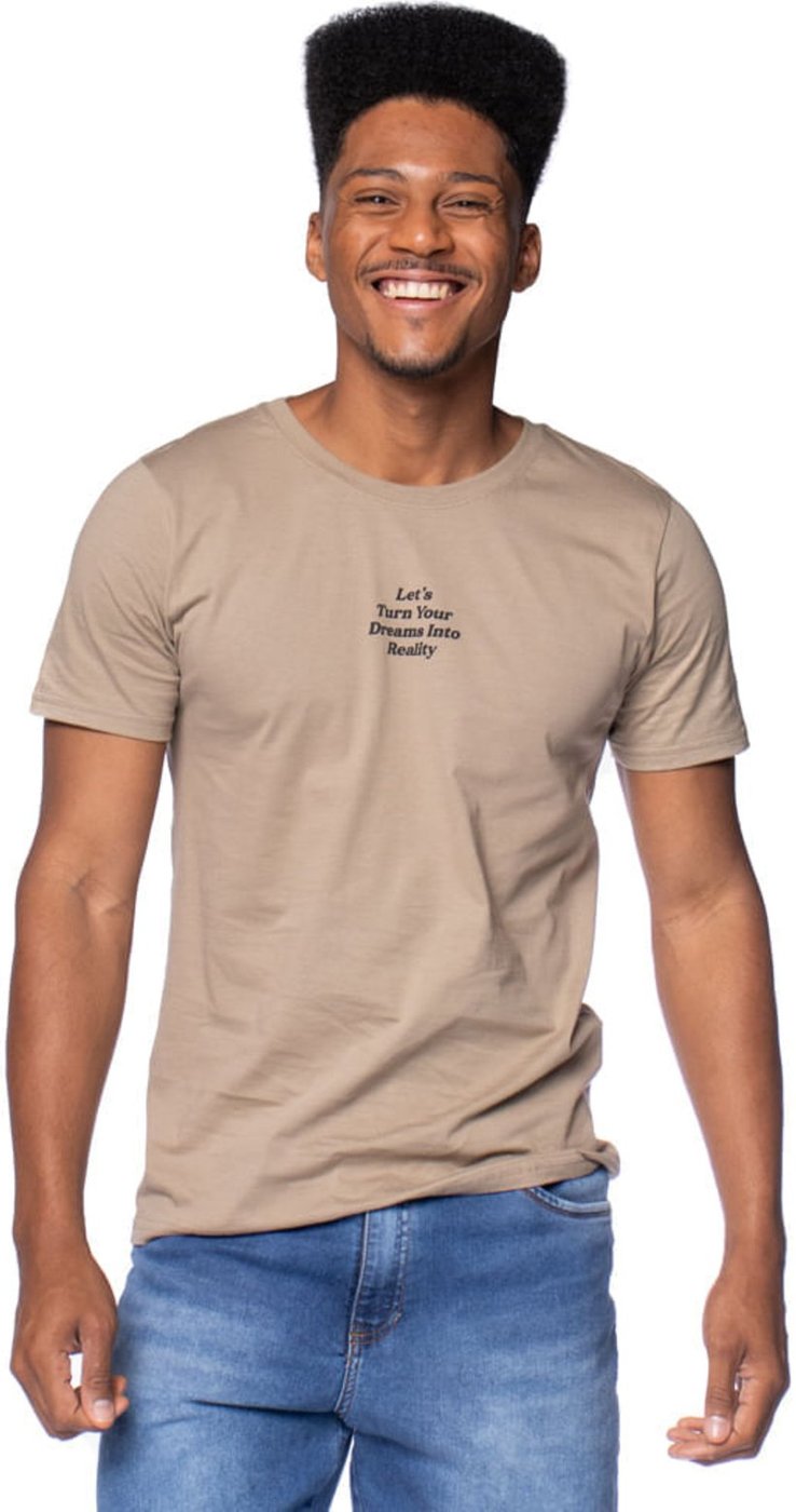 Imagem principal Camiseta Masculina Radical Style Lettering Claro Desayner marrom Desayner marrom