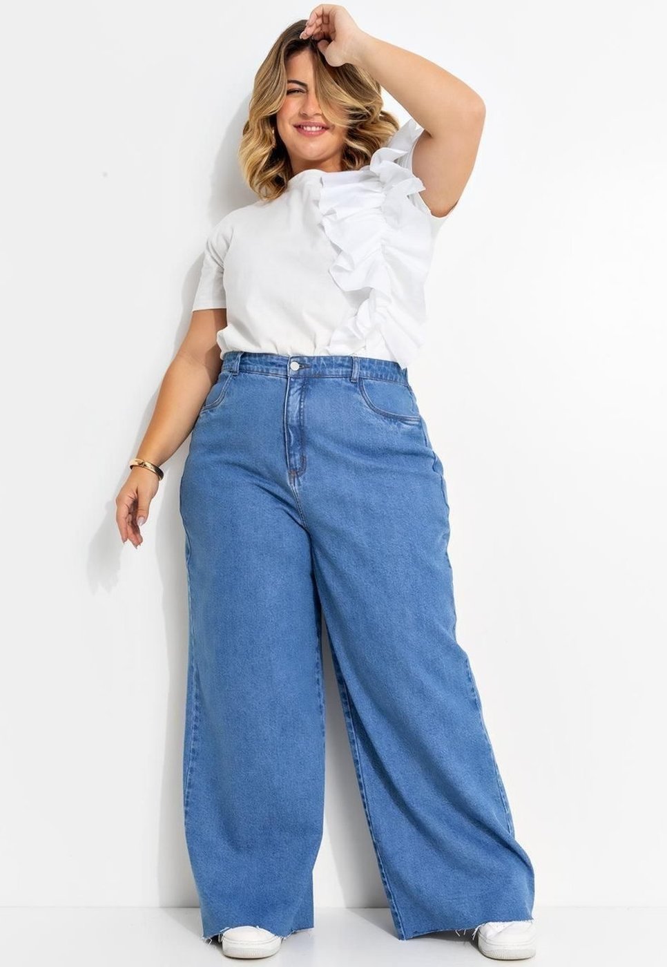 Calça Em Jeans Médio