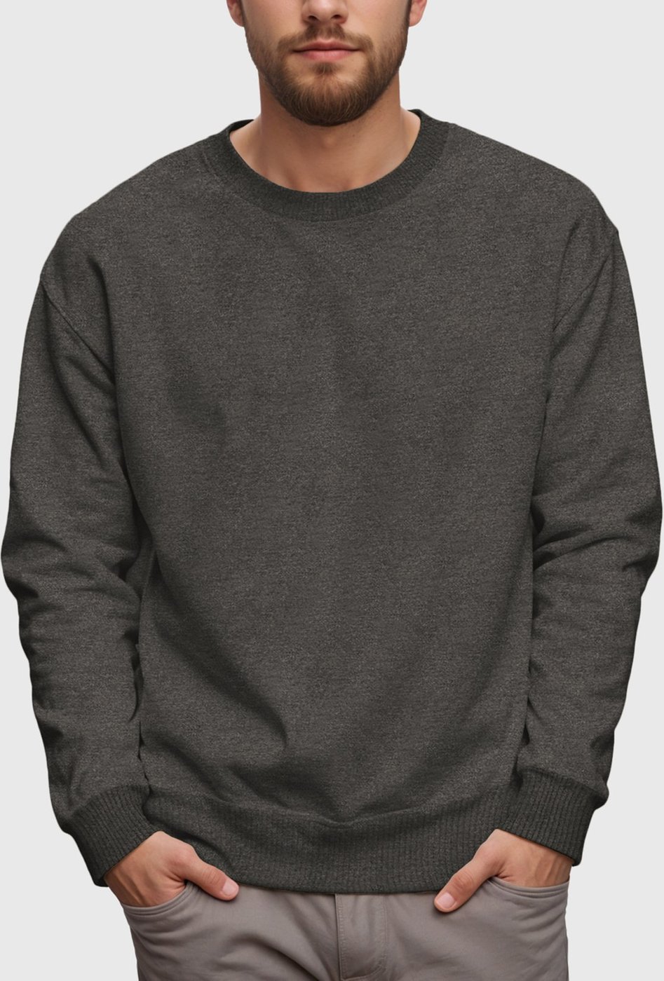 Imagem principal Blusa de Frio Moletom Flanelado Benellys Liso Gola Redonda Chumbo grafite Benellys grafite