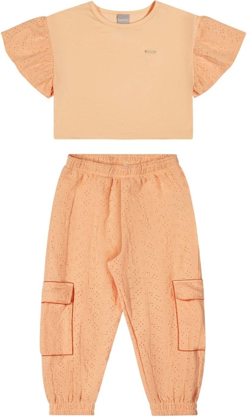 Imagem principal Infantil - Conjunto Menina Tecido Laise Colorittá laranja Colorittá laranja