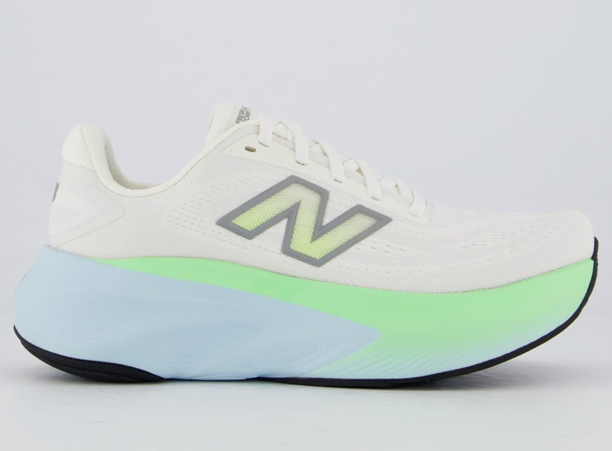 Imagem principal Tênis New Balance Fresh Foam X More V6 Feminino Off White e Verde branco white New Balance branco white