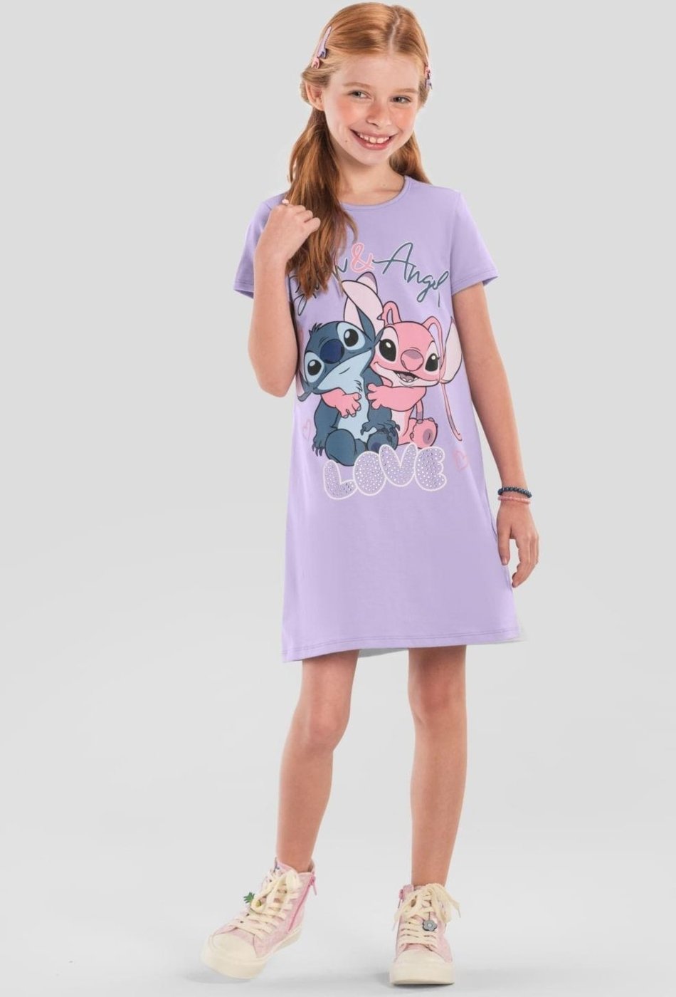 Imagem principal Infantil - Vestido menina do Stitch brilhante Brandili roxo Brandili roxo