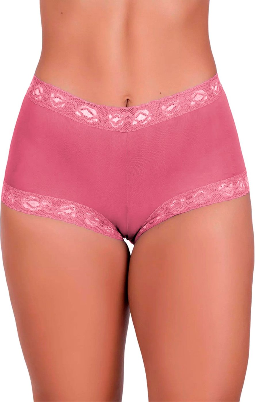 Imagem principal Tanga Gabi Lingerie Shortinho Cintura Alta Detalhes em Renda Sensual Magenta rosa magenta Gabi Lingerie rosa magenta