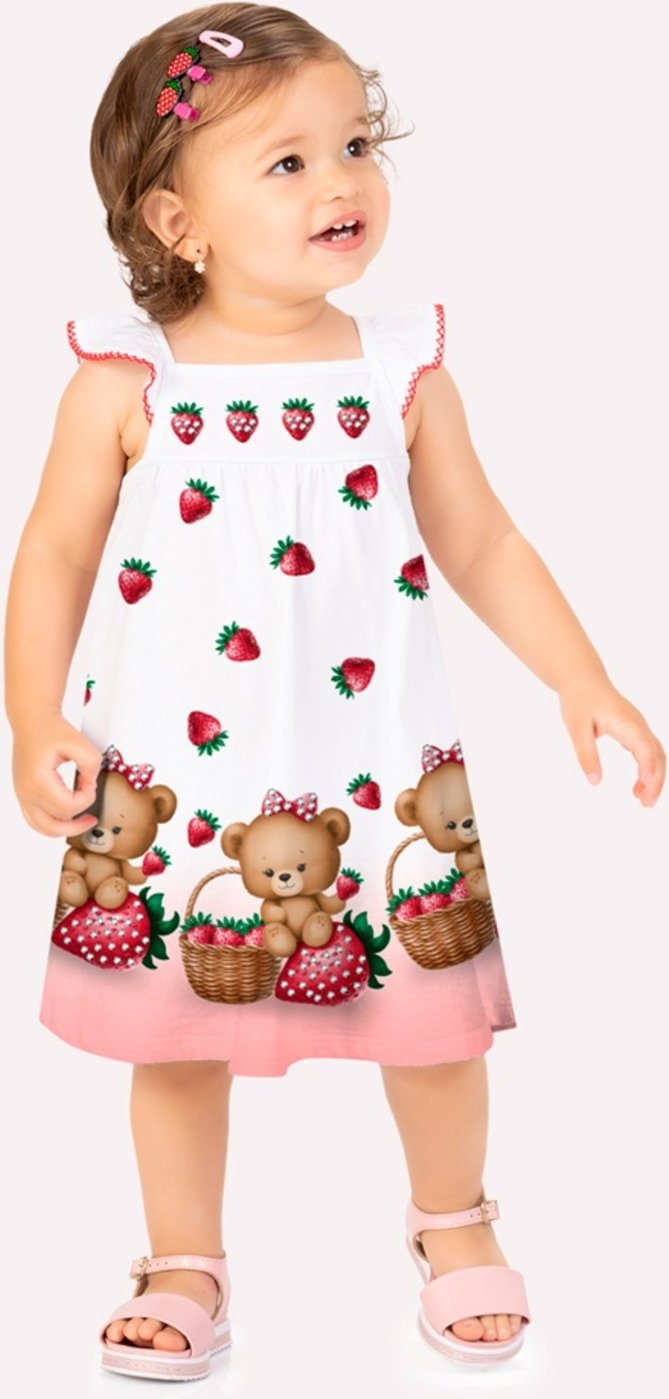 Imagem principal Infantil - Vestido Menina Morangos Kyly rosa Kyly rosa