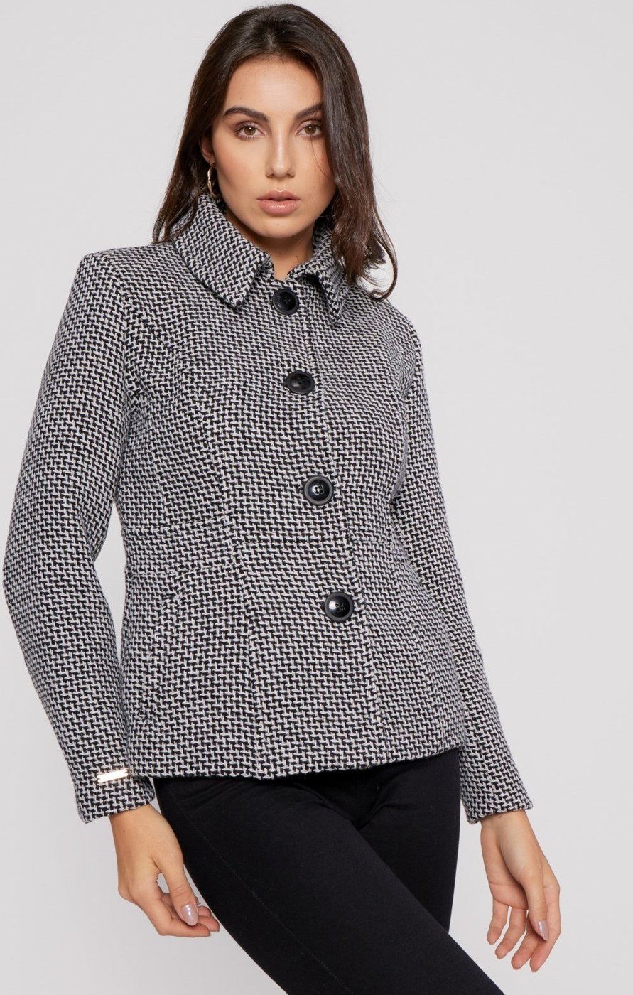 Imagem principal Casaco Rigotto Classic em Lã Preto e Branco Estampado natural Rigotto natural