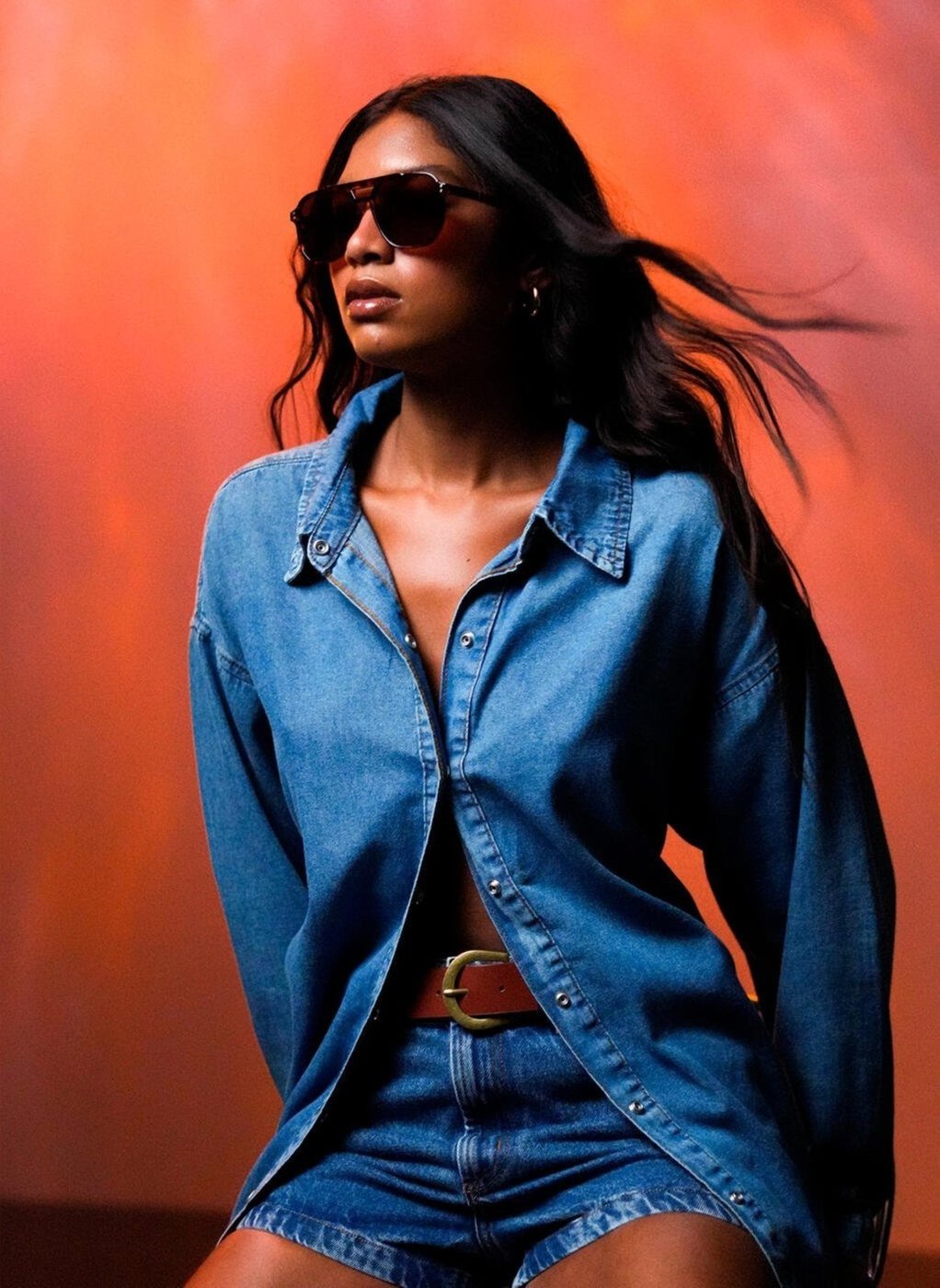 Imagem principal Camisa Oversized Jeans édio Youcom azul Youcom azul