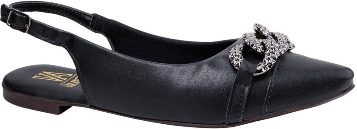 Sapatilha Feminina Slingback Corrente Moderna Elegante Confortável Casual Social Via Angel 90.02
