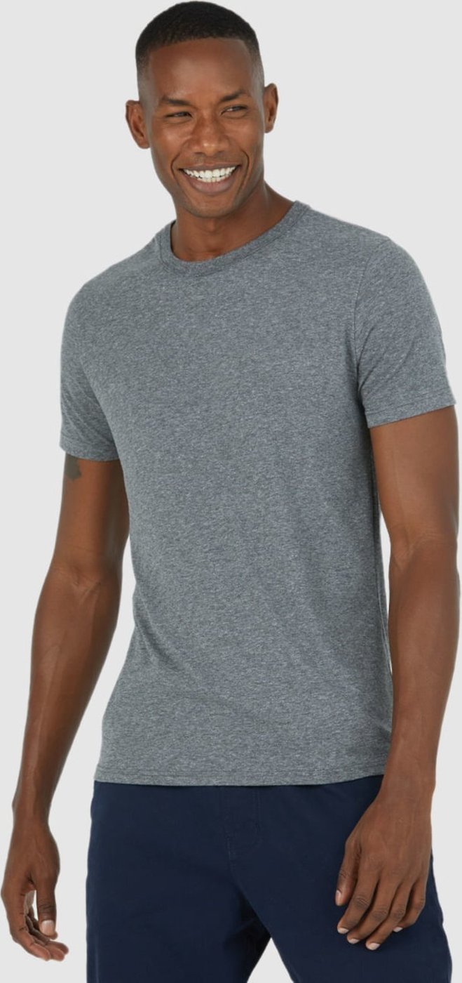 Imagem principal Camiseta Básica Masculina Decote Redondo Pesponto Em Meia Malha Escuro - GG Malwee cinza Malwee cinza