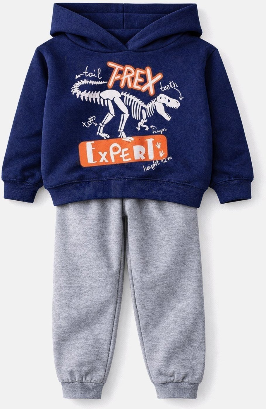 Imagem principal Infantil - Conjunto Moletom Peluciado T-Rex Babei no Look azul marinho Babei no Look azul marinho