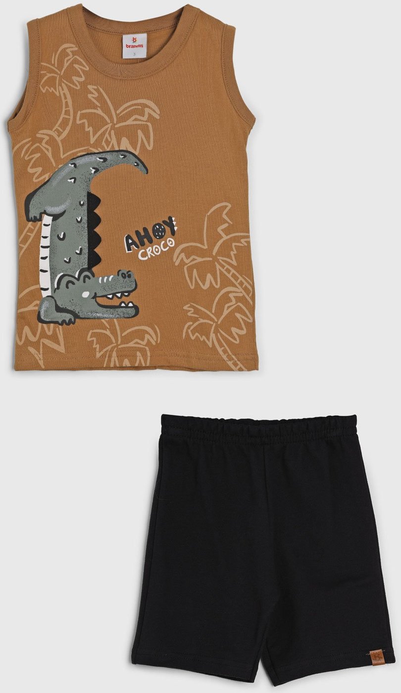 Imagem principal Conjunto Curto Brandili Crocodilo e Preto caramelo Brandili caramelo