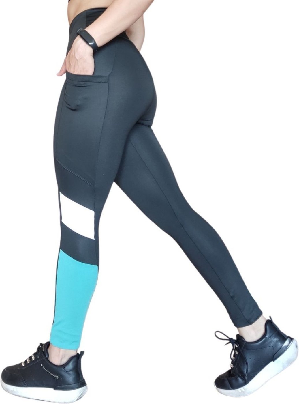 Calça Legging Heide Ribeiro Three Colors Pocket e Verde Piscina