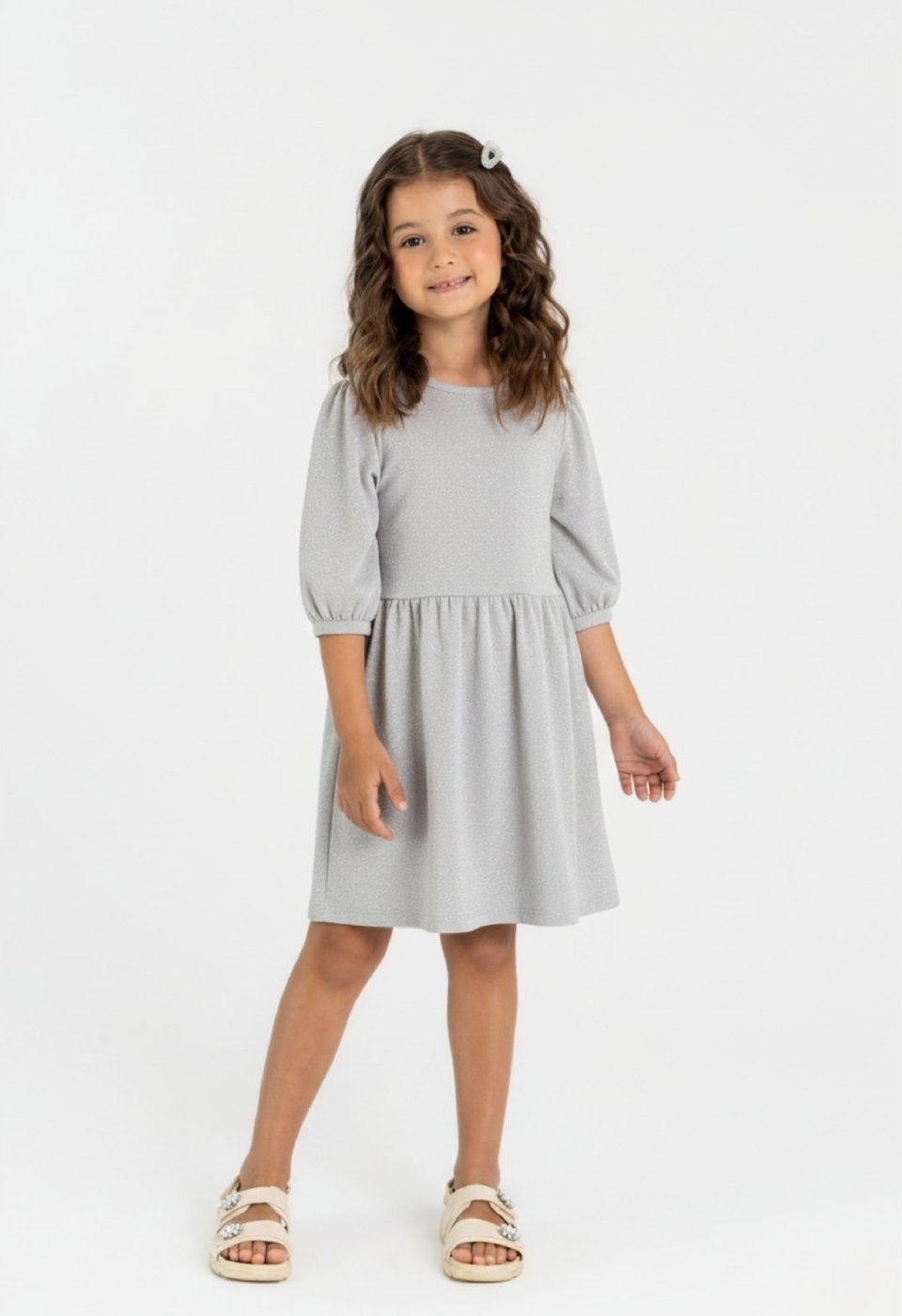 Infantil - Vestido em Moletom com Glitter Guloseima