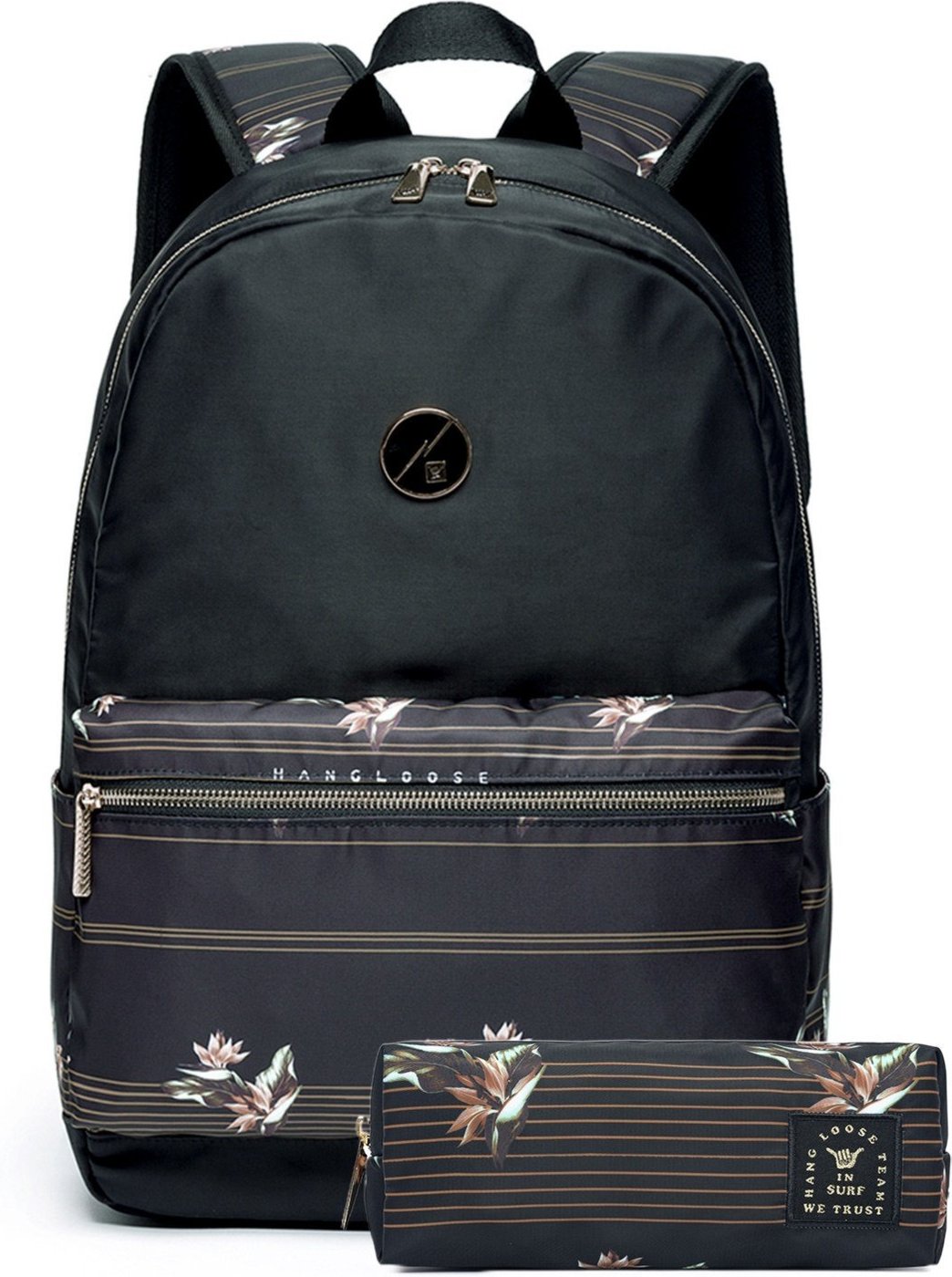 Imagem principal Infantil - Kit Mochila Juvenil Feminino Hang Loose Faculdade Resistente Espaçosa estampado/floral Hang Loose estampado/floral