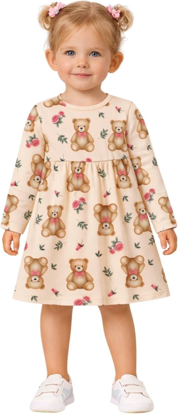 Infantil - Vestido Manga Longa Kyly Ursinhos Whey