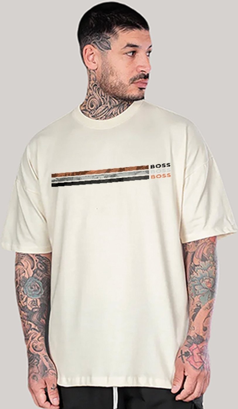 Imagem principal Camiseta Oversized Boss Estilo Clean Urbano Minimalista Off White ousy off-white white ousy off-white white