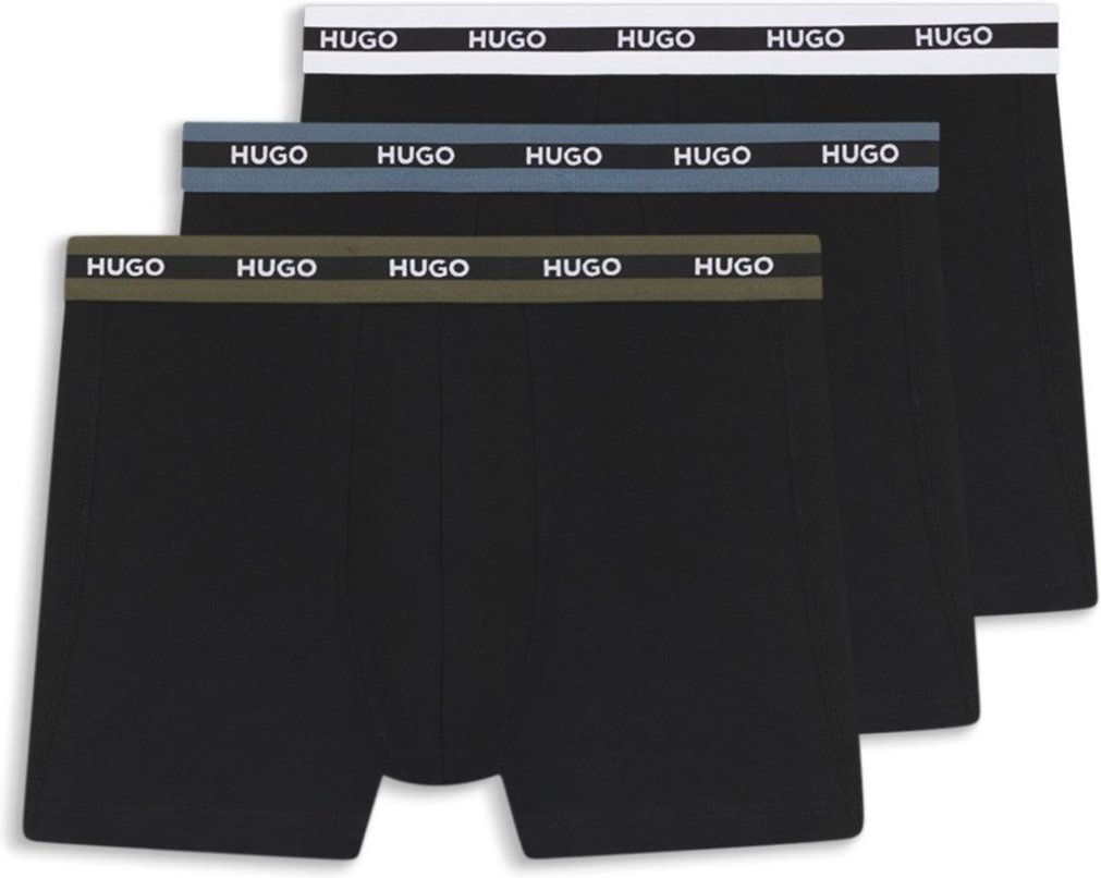 Imagem principal Kit Com Três Cuecas De Algodão Stretch Com Logos HUGO preto HUGO preto